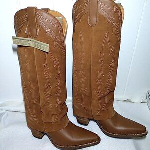 Dingo Womens Size 7 Wild Fire Brown Western Boots Cuffed DI2280 Cowboy NEW Tags